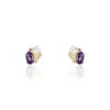 Boucles D'oreilles Pendantes Or Jaune Amethyste Et Topaze Et Péridot
