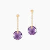 Boucles D'oreilles Pendantes Ludmille Or Jaune Amethyste