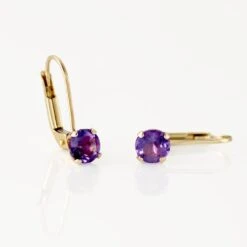 Boucles D'oreilles Pendantes Or Jaune Zoe Améthyste -Garmin Soldes B3OFJYI190 view2