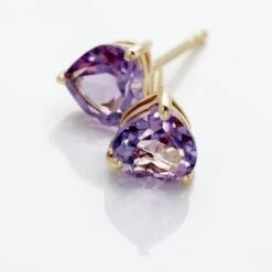 Boucles D'oreilles Puces Salona Or Jaune Amethyste Violet 8 Boucles D'oreilles Puces Salona Or Jaune Amethyste Violet -Garmin Soldes B3OFJYI192 view2