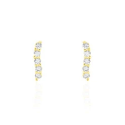Boucles D'oreilles Pendantes Dahina Or Jaune Oxyde De Zirconium