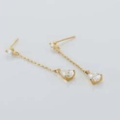 Boucles D'oreilles Pendantes Regane Or Jaune Oxyde De Zirconium -Garmin Soldes B3OFJZW154 view2