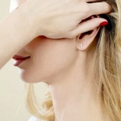 Boucles D'oreilles Puces Or Jaune Oxydes De Zirconium -Garmin Soldes B3OFJZW162 model0