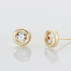 Boucles D'oreilles Puces Eden Serti Pneu Or Jaune Oxyde De Zirconium 9 Boucles D'oreilles Puces Eden Serti Pneu Or Jaune Oxyde De Zirconium -Garmin Soldes B3OFJZW168 view2