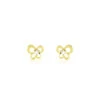 Boucles D'oreilles Puces Eleanor Fleur Or Jaune Oxyde De Zirconium