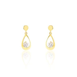 Boucles D'oreilles Pendantes Phaenna Or Jaune Oxyde De Zirconium