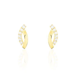 Boucles D'oreilles Puces Marlyatou Or Jaune Oxyde De Zirconium