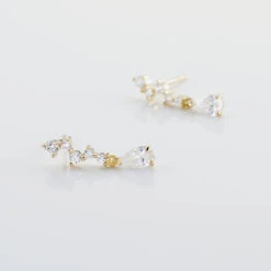 Boucles D'oreilles Pendantes Cegolene Or Jaune Oxyde De Zirconium -Garmin Soldes B3OFJZW472 view2