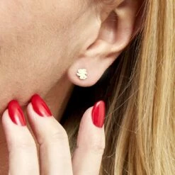 Boucles D'oreilles Puces Elioussa Lapin Or Jaune Oxyde De Zirconium -Garmin Soldes B3OFJZW476 model0