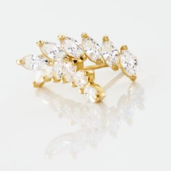 Bijoux D'oreilles Resa Or Jaune Oxyde De Zirconium -Garmin Soldes B3OFJZW506 view2