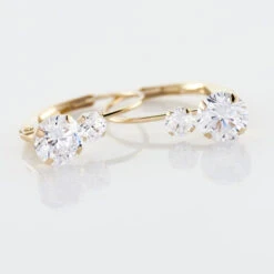 Boucles D'oreilles Pendantes Gulbeyaz Or Jaune Oxyde De Zirconium -Garmin Soldes B3OFJZW517 view2