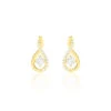 Boucles D'oreilles Pendantes Evana Or Jaune Oxyde De Zirconium