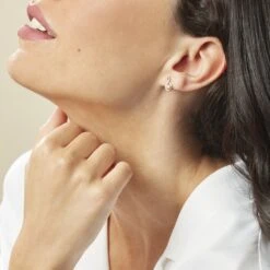 Boucles D'oreilles Pendantes Evana Or Jaune Oxyde De Zirconium -Garmin Soldes B3OFJZW557 model0