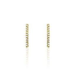 Boucles D'oreilles Pendantes Priscilla Or Jaune Oxyde De Zirconium