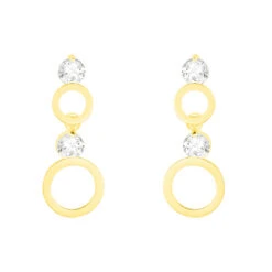 Boucles D'oreilles Pendantes Wynona Or Jaune Oxyde De Zirconium