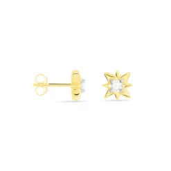 Boucles D'oreilles Puces Astralia Or Jaune Oxyde De Zirconium -Garmin Soldes B3OFJZW732 view1