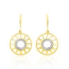 Boucles D'oreilles Pendantes Thallya Or Jaune Oxyde De Zirconium