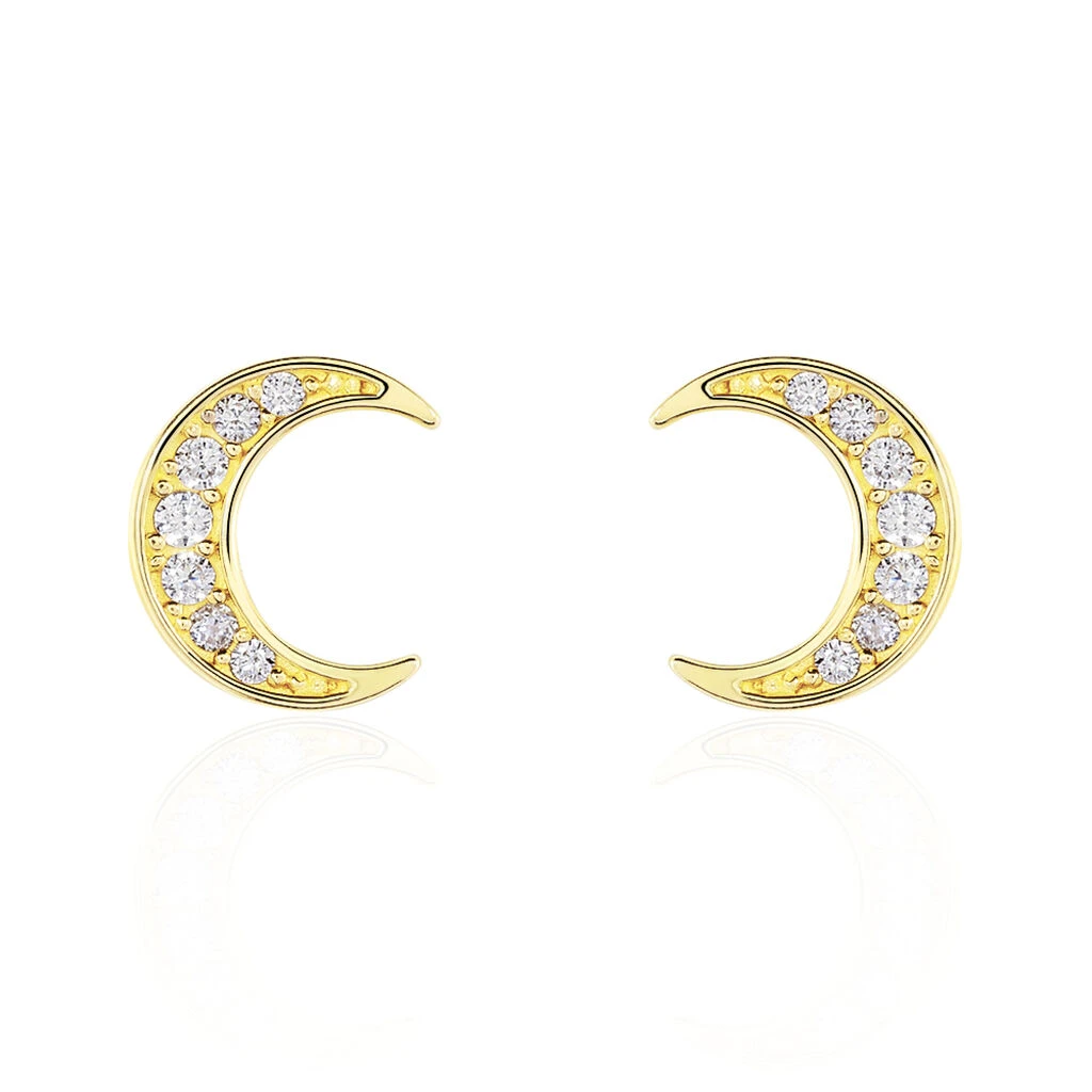 Boucles D'oreilles Pendantes Francoise-marie Lune Or Jaune Oxyde 3 Boucles D'oreilles Pendantes Francoise-marie Lune Or Jaune Oxyde