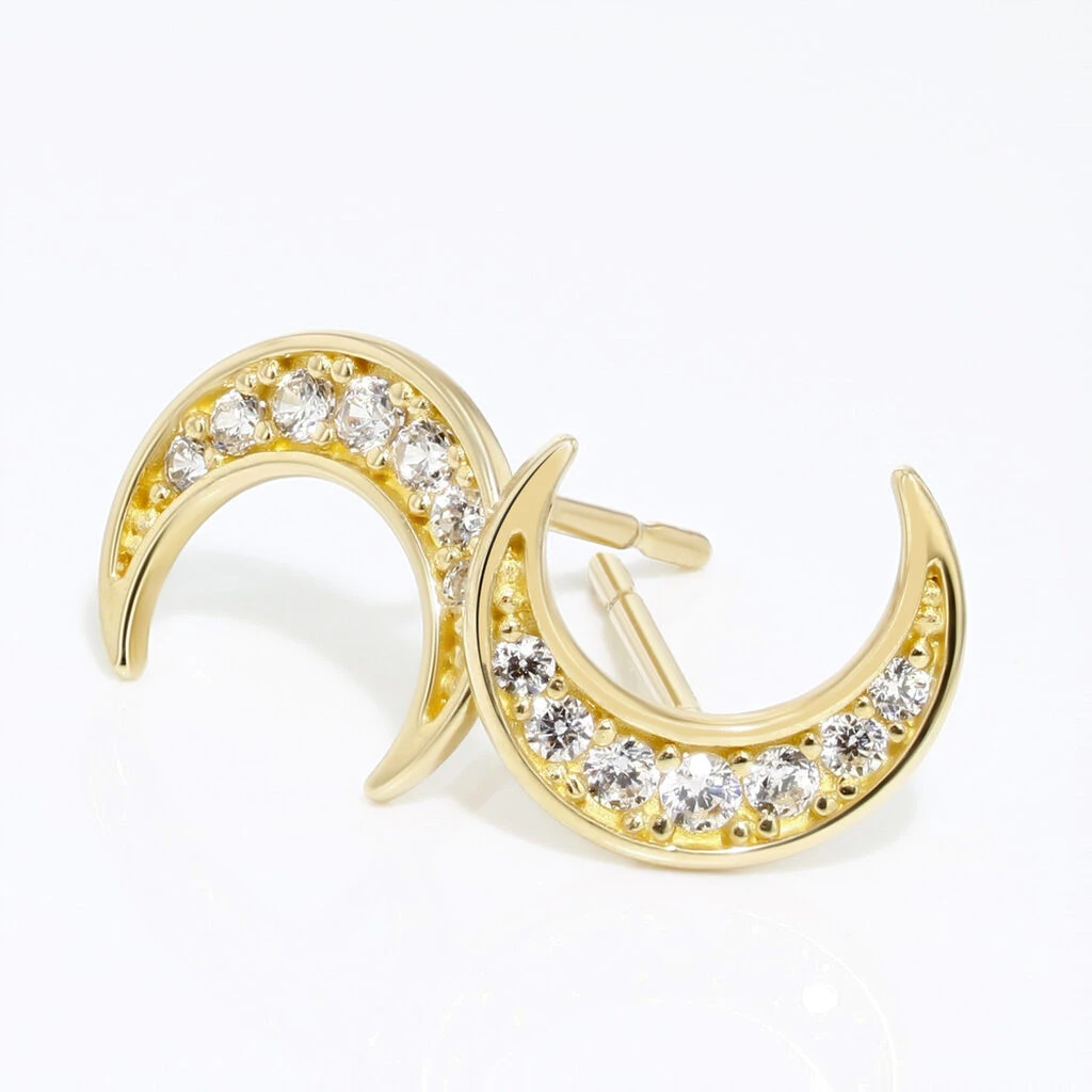 Boucles D'oreilles Pendantes Francoise-marie Lune Or Jaune Oxyde 5 Boucles D'oreilles Pendantes Francoise-marie Lune Or Jaune Oxyde – Image 3