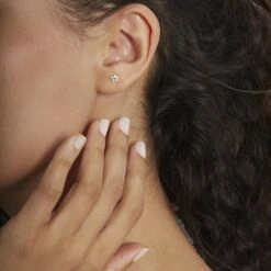 Boucles D'oreilles Puces Or Jaune Convallaria Oxydes -Garmin Soldes B3OFJZW930 model0