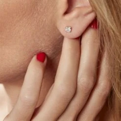 Boucles D'oreilles Puces Or Jaune Doreen Oxydes De Zirconium -Garmin Soldes B3OFJZW946 model1