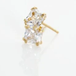 Boucles D'oreilles Puces Or Jaune Doreen Oxydes De Zirconium -Garmin Soldes B3OFJZW946 view2