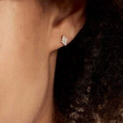 Boucles D'oreilles Puces Or Jaune Oxydes De Zirconium -Garmin Soldes B3OFJZW952 model1