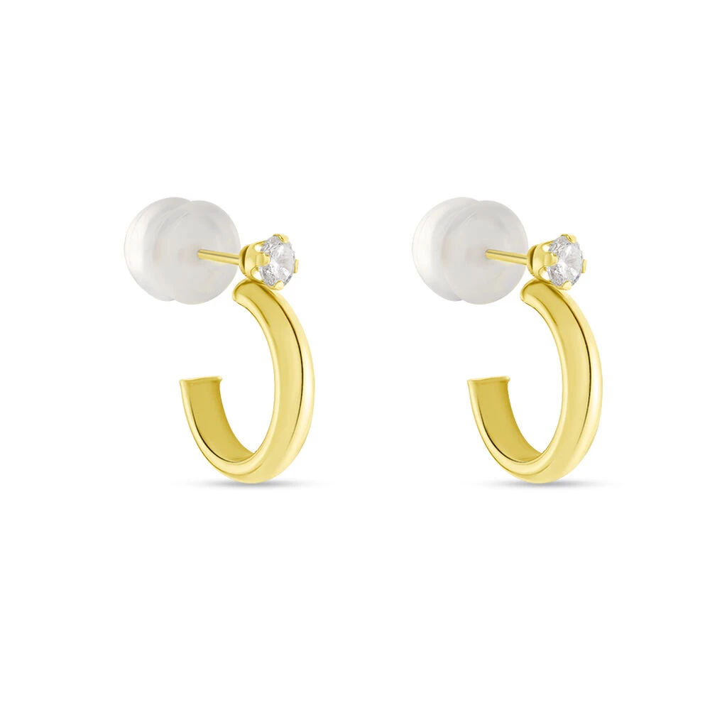 Créoles Or Jaune Jayson Oxyde De Zirconium 4 Créoles Or Jaune Jayson Oxyde De Zirconium – Image 2