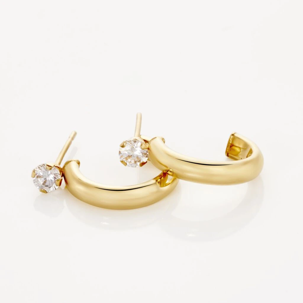 Créoles Or Jaune Jayson Oxyde De Zirconium 5 Créoles Or Jaune Jayson Oxyde De Zirconium – Image 3