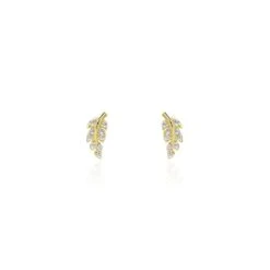 Boucles D'oreilles Puces Iuliana Or Jaune Oxyde De Zirconium