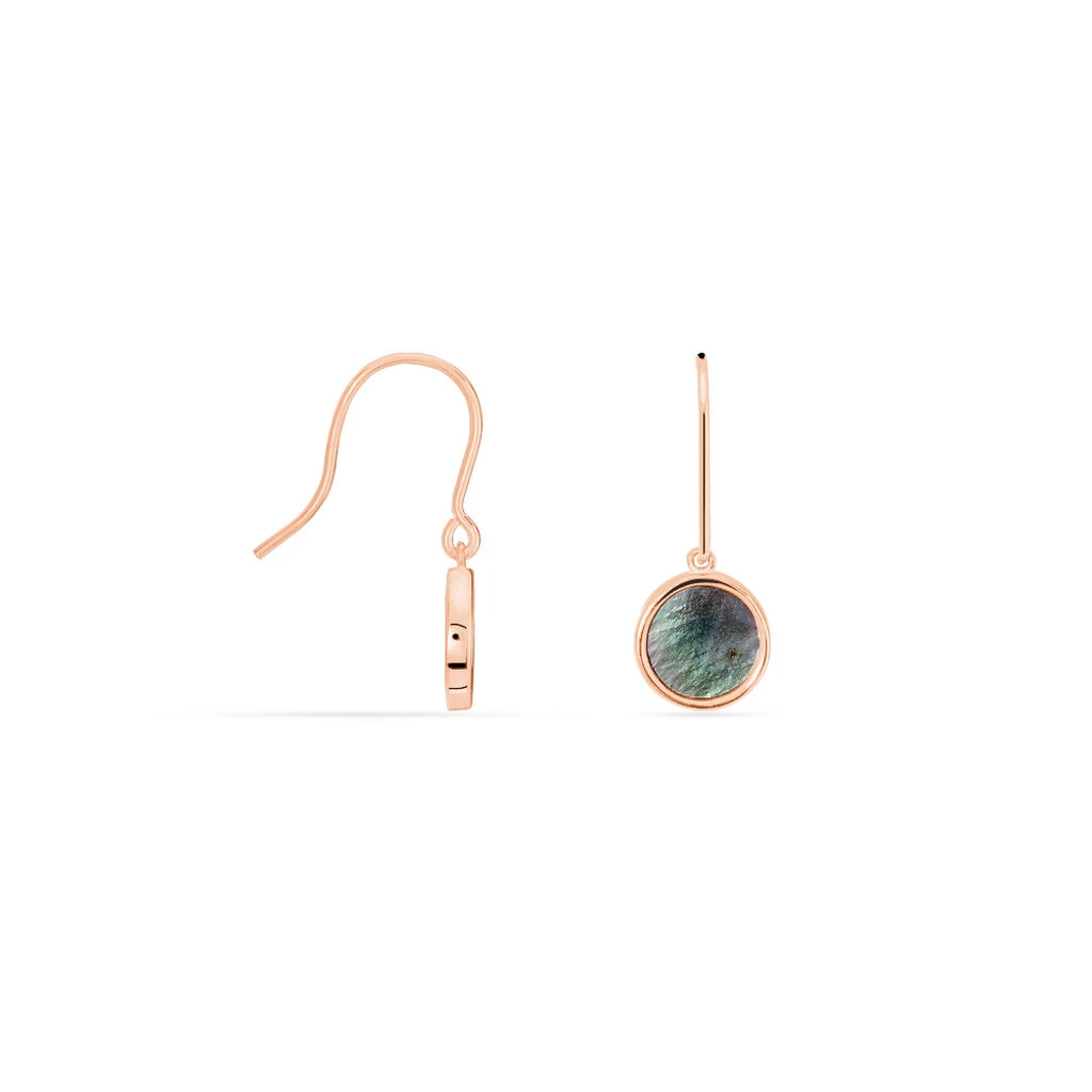 Boucles D'oreilles Pendantes Joana Or Rose Nacre 4 Boucles D'oreilles Pendantes Joana Or Rose Nacre – Image 2