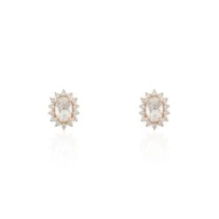 Boucles D'oreilles Puces Or Rose Monty Morganite