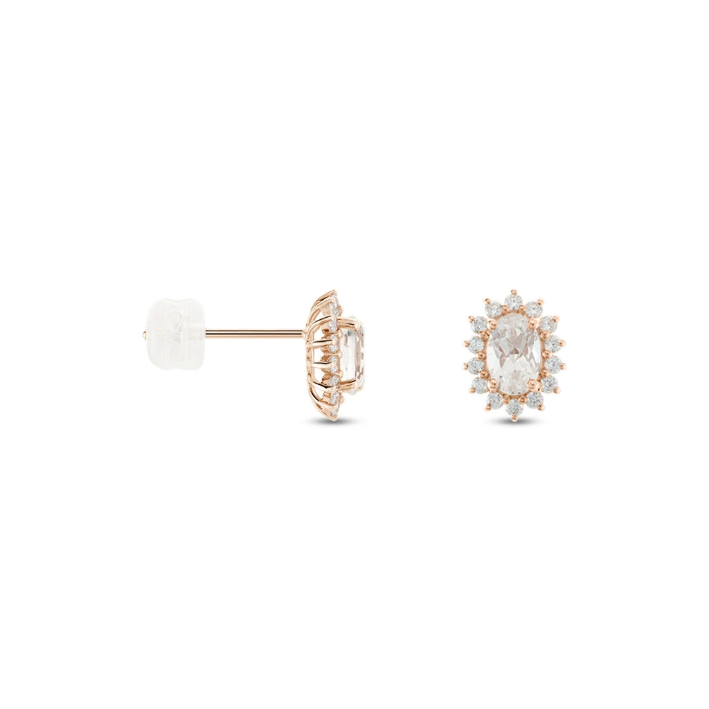 Boucles D'oreilles Puces Or Rose Monty Morganite 4 Boucles D'oreilles Puces Or Rose Monty Morganite – Image 2