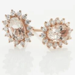 Boucles D'oreilles Puces Or Rose Monty Morganite 8 Boucles D'oreilles Puces Or Rose Monty Morganite -Garmin Soldes B3OFRAS014 view2