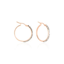 Créoles Sandrine Or Rose Strass