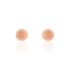 Boucles D'oreilles Puces Fidelia Boule Sablee Or Rose