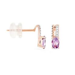 Boucles D'oreilles Pendantes Frannie Or Rose Amethyste Et Oxyde -Garmin Soldes B3OFRYI159 view1