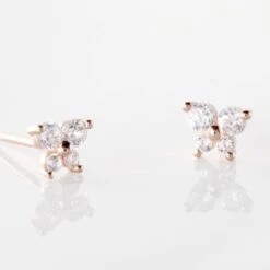 Boucles D'oreilles Puces Or Rose Oxydes De Zirconium -Garmin Soldes B3OFRZW054 view2