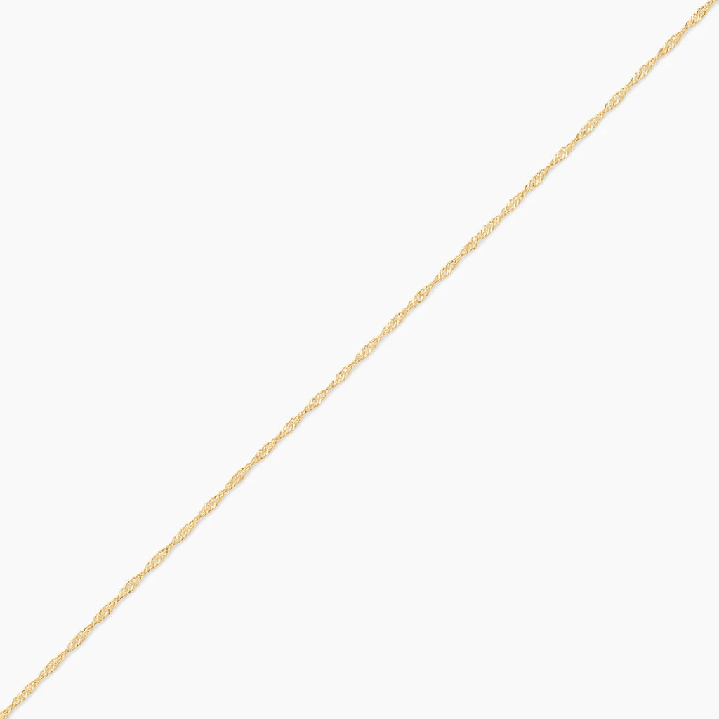 Chaîne De Cheville Maille Singapour Or Jaune 4 Chaîne De Cheville Maille Singapour Or Jaune – Image 2