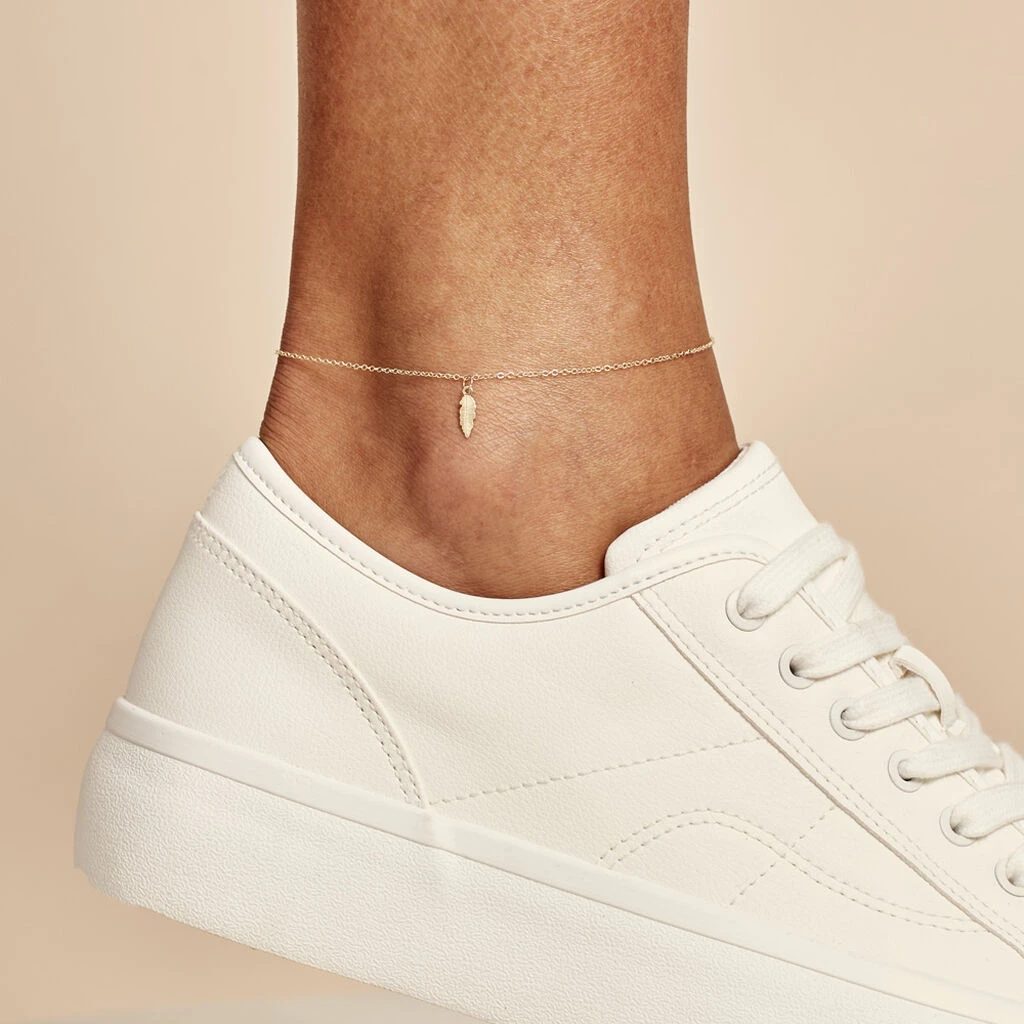 Chaîne De Cheville Plume Or Jaune 5 Chaîne De Cheville Plume Or Jaune – Image 3