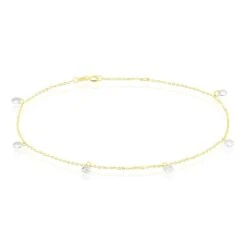 Chaine De Cheville Or Jaune Leucitica Oxydes De Zirconium