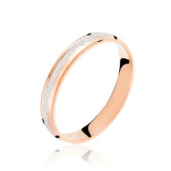 Alliance Caroline Sablee Demi Jonc Classique Or Bicolore