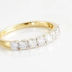 Demi-alliance Or Jaune Eloisa Diamant Synthetique -Garmin Soldes B7AFJJW004 view3