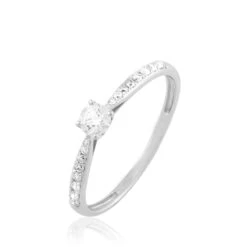 Bague Solitaire Laetitia Or Blanc Diamant