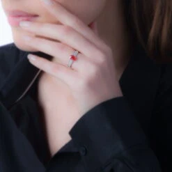 Bague Crista Or Blanc Rubis Et Diamant -Garmin Soldes B7DFBRR417 model0