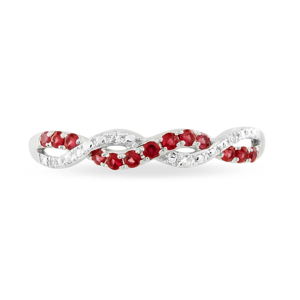Bague Sofia Or Blanc Rubis Et Diamant 4 Bague Sofia Or Blanc Rubis Et Diamant – Image 2