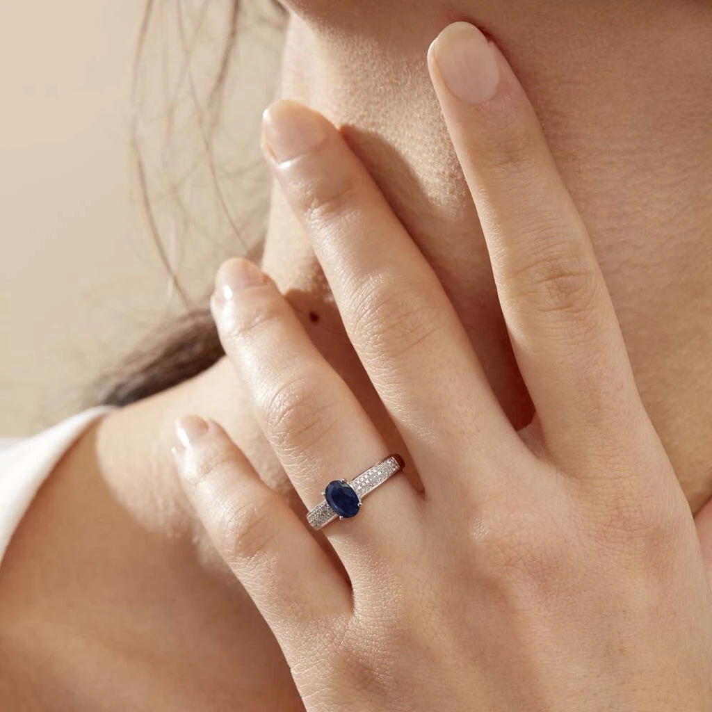 Bague Crista Or Blanc Saphir Et Diamant 6 Bague Crista Or Blanc Saphir Et Diamant – Image 4