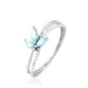 Bague Maura Or Blanc Topaze Et Diamant