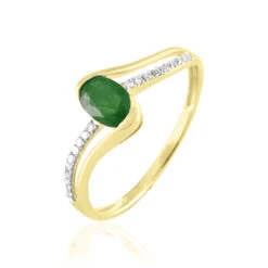 Bague Anja Or Jaune Emeraude Et Diamant