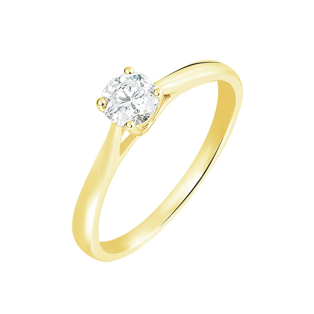 Bague Solitaire Fiona Or Jaune Diamant Synthetique 3 Bague Solitaire Fiona Or Jaune Diamant Synthetique
